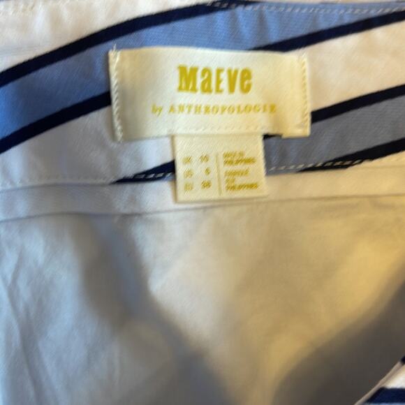 Anthropologie Maeve Ryanne Flounce Hem Striped Midi Skirt Women's Size 6 - Picture 5 of 7
